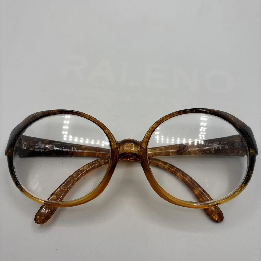 CHRISTIAN DIOR Vtg Oversized Eyeglasses 2019 10 GERMANY Amber Lucite Frame w/bag